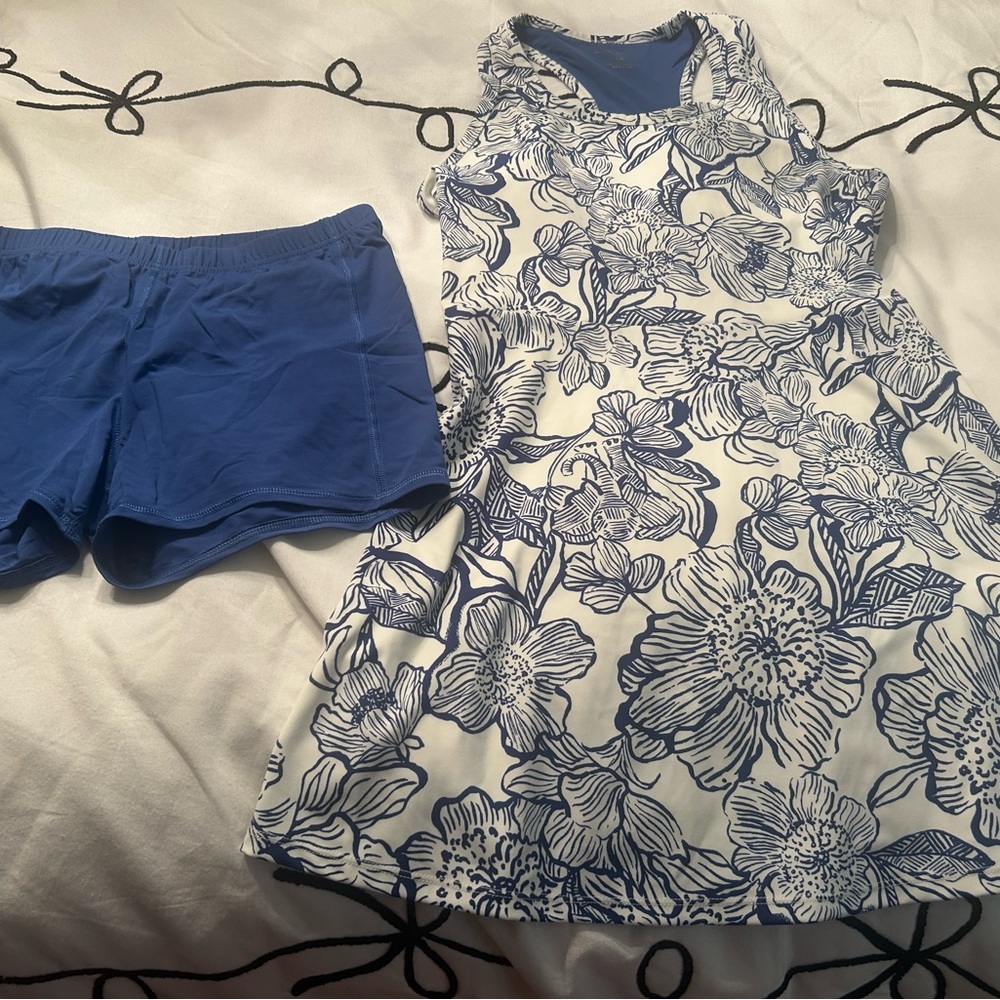 Lilly Pulitzer Navy and White Floral Tank Dress - Picture 3 of 3